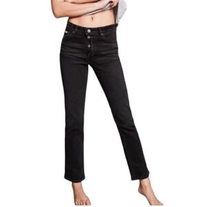 CALVIN KLEIN High-Rise‎ Straight Jean Size 26 X 32 Washed Black